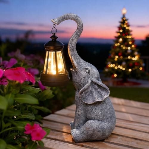 Goodeco Elephant Statue for Garden Decor with Gift Appeal - Ideal Gifts for Women, Mom or Birthdays, Beautifully Crafted Outdoor & Home Decor to Wow Your Guests (11" Elephant)