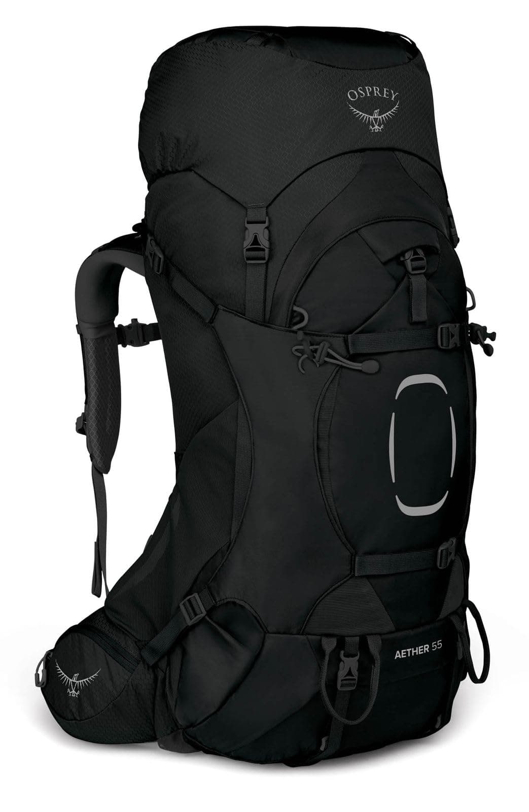 Osprey Aether 55L Men's Backpacking Backpack, Black, L/XL