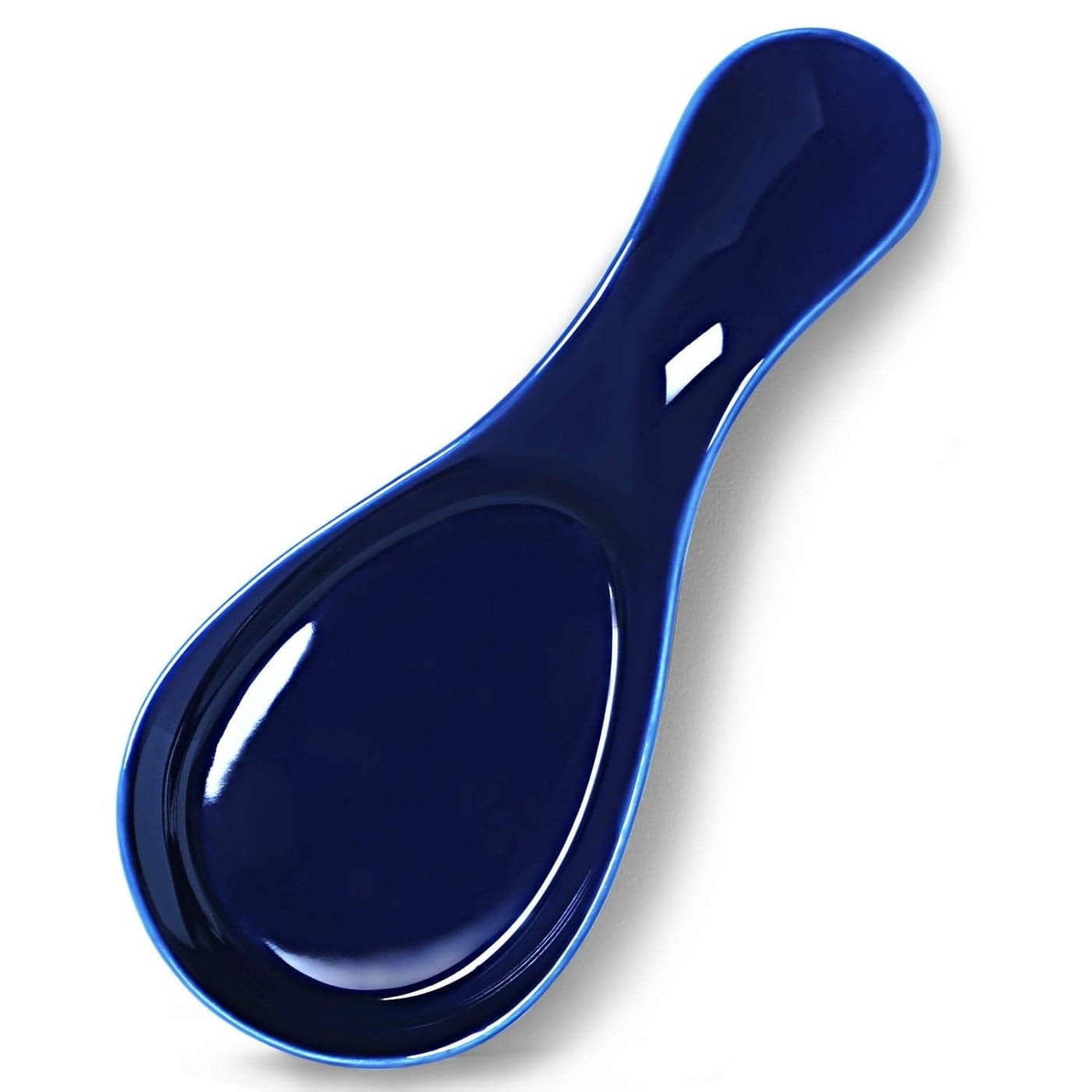GDCZ Porcelain Spoon Rest Large Spoon Holder Utensil Rest for Kitchen Counter Stove Top Navy