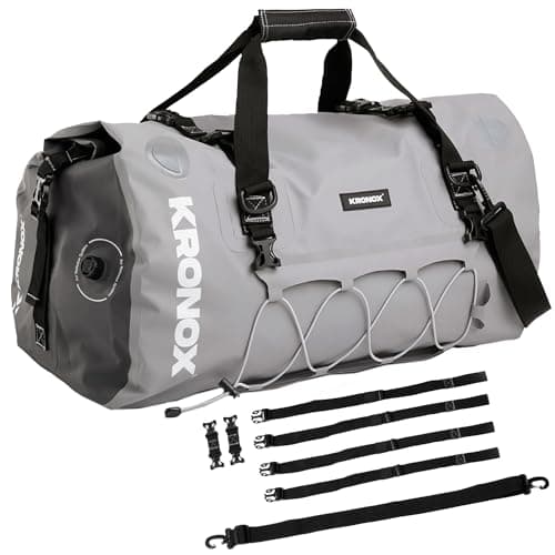 Kronox Waterproof Duffel Bag for Men & Women - Large Motorcycle Duffle Bag - Heavy Duty & Reflective - Large Dry Bag for Boating, ideal for Boat Gear