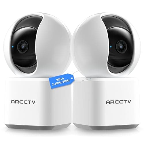 ARCCTV Indoor Security Camera, Camera for Home Security, 5G&2.4GHz Pet Camera with WiFi 6, Motion Tracking, 2-Way Audio, Night Vision, Cloud & SD Card Storage, Compatible with Alexa