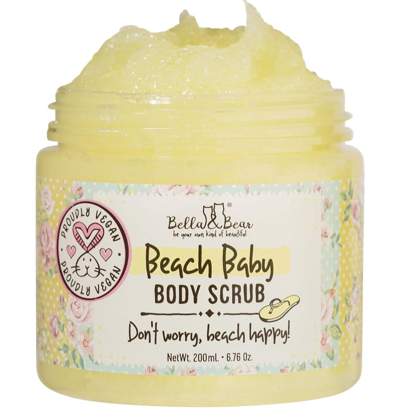 Bella Bear Exfoliating Body Scrub Vegan CrueltyFree Moisturizing Polish for Smooth Radiant Skin