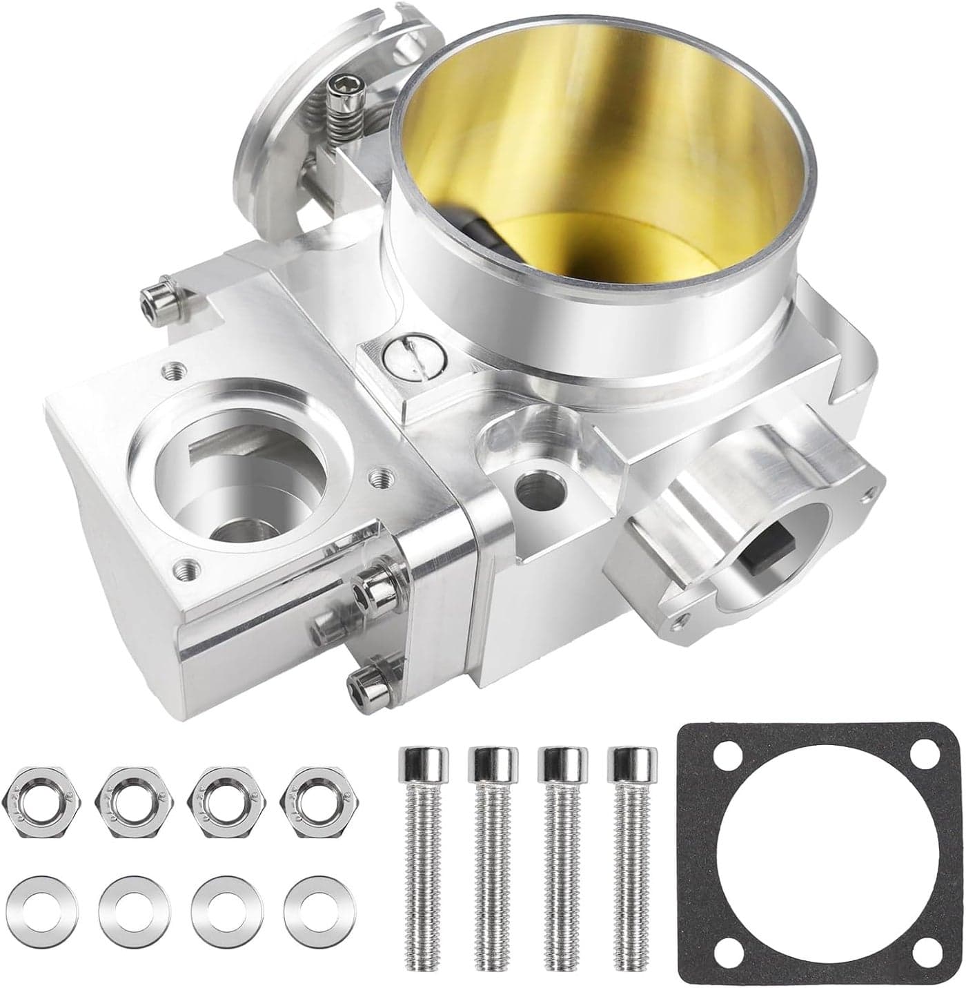 LOREADA 70MM Aluminum Silver Throttle Body for Mitsubishi Lancer Evolution 7 8 9