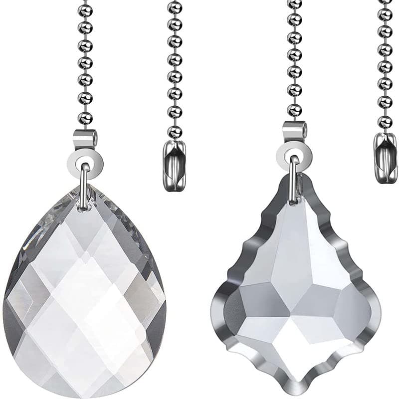 DIY Crafts Pack of 4 Pcs Nickel Silver 2 Pcs Ceiling Fan Lamp Other Ligting Pull Chains Fan Pull Chain with 2 Pack of 4 Pcs Nickel Silver