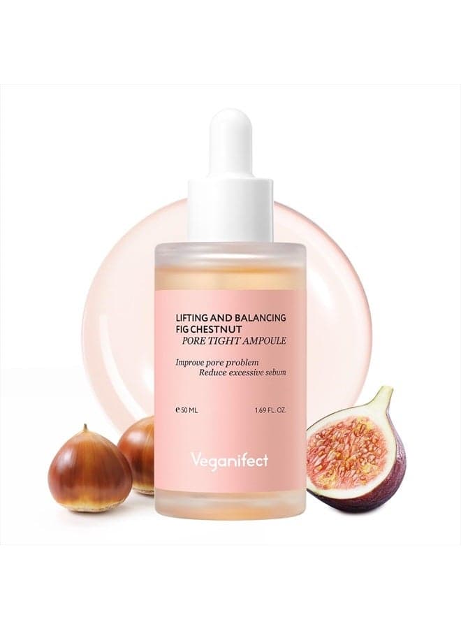 Veganifect Lifting and Balancing Fig Chestnut Serum, Vegan Certified, Pore tightening for Sensitive Skin, Niacinamide, Cicasome, 1.69 Fl Oz
