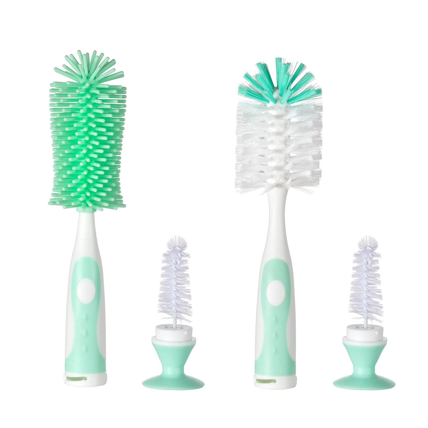 CHEMIMOSO Multifunctional Cleaning Brush Baby Bottle Brush Bottle Brush Cleaner Rotate The Suction Cup to Obtain The Small Bristle Brushes Set Z Green Silicone and Nylon Brush