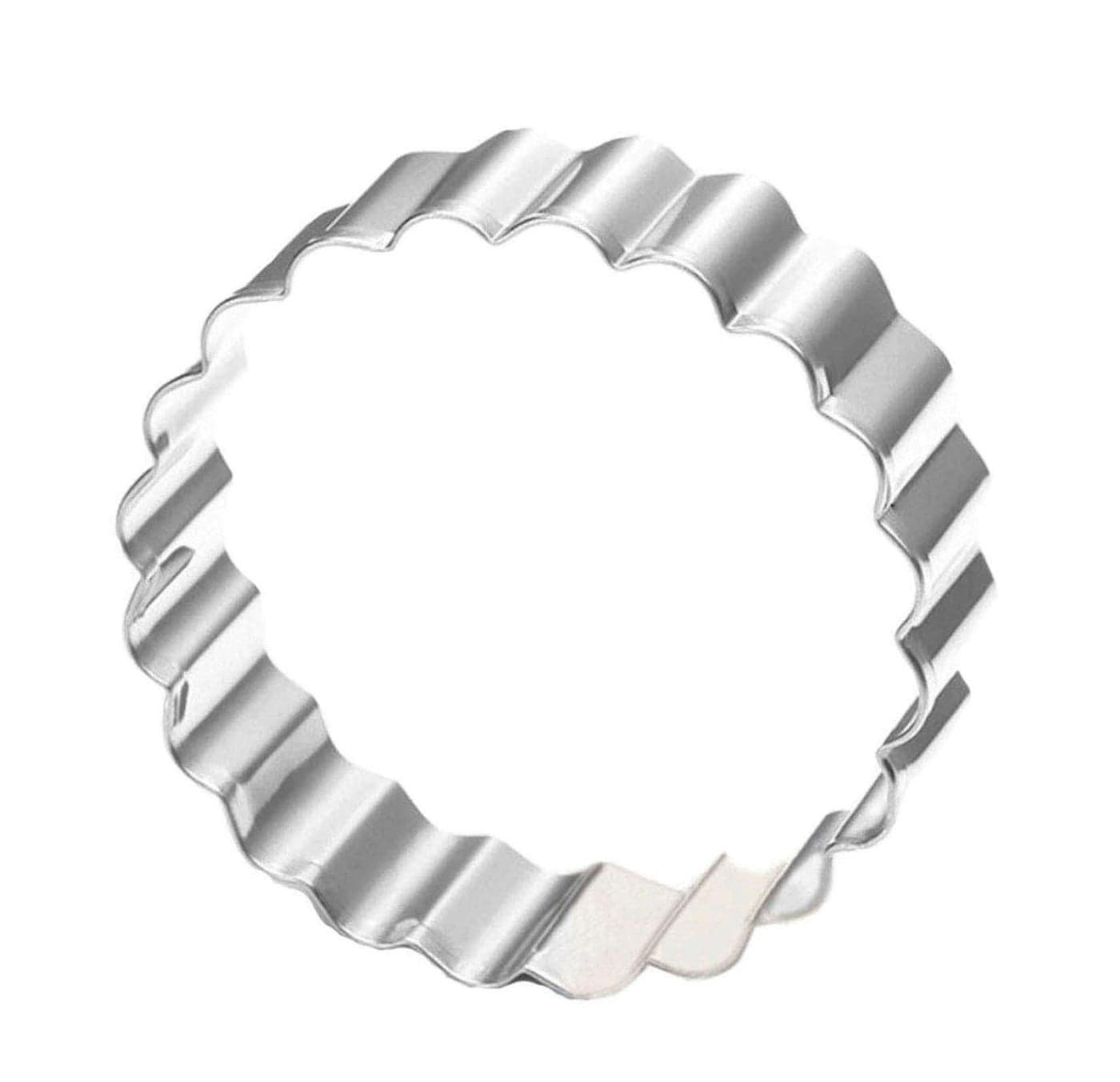 WJSYSHOP Fluted Circle Round Cookie Cutter Stainless Steel