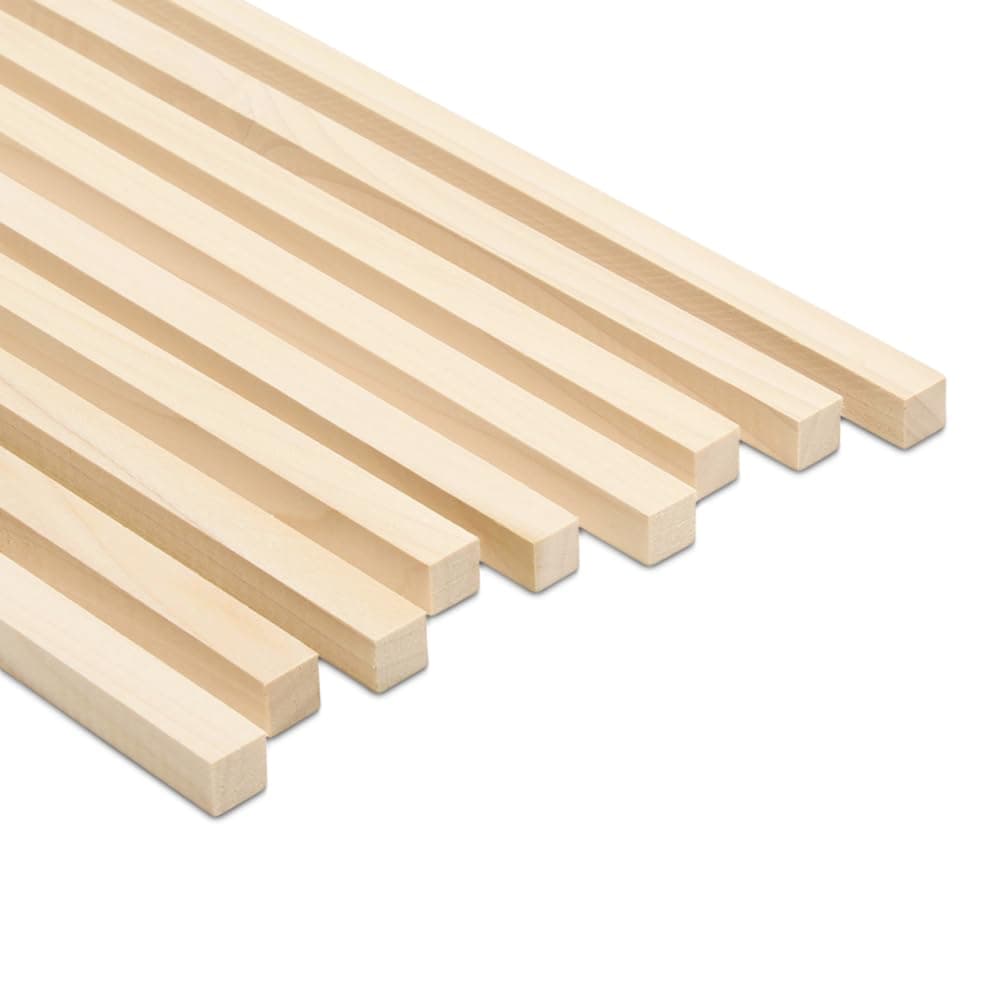 Square Wood Dowel Rod 48 x 12 Pack of 25 Square Wooden Dowel Sticks for Crafts and DIY Birch Hardwood by Woodpeckers
