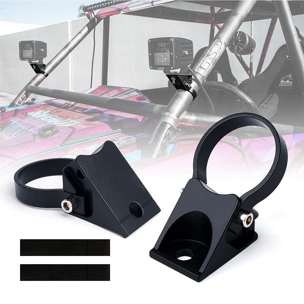 Xprite 2 Inch Roll Bar Mounting Brackets Universal Adjustable LED Light Bar Brackets Roll Cage Bull Clip Holder for UTV ATV Can Am Maverick X3 Polaris RZR XP and More Models