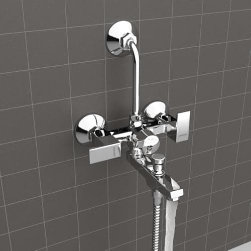 Johnson Nova Wall Mixer 3 in 1 with Bend Pipe | Space Saving and Durable| Versatile and Sleek Design| Faucet for Kitchens and Bathrooms| Provision for Hot & Cold Water| 10 Years Warranty