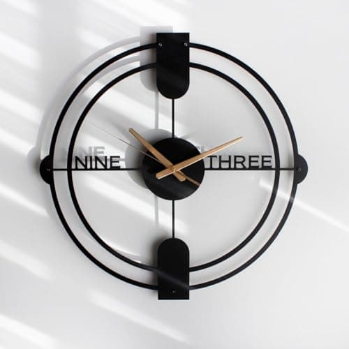 Cartvilla Morden Metal Wall Clock for Living Room, Bedroom, Office, Kitchen, Stylish Wall Clock for Home and Hall, Designer Big Size Modern (DA-216, 40 CM)