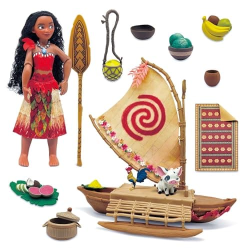 Disney Store Official Moana Doll Play Set for Girls Includes Pua and HEI HEI Other Doll Accessories Disney Princess Classic Toys Authentic Outfit Accessories Girls Toys Adventure Set