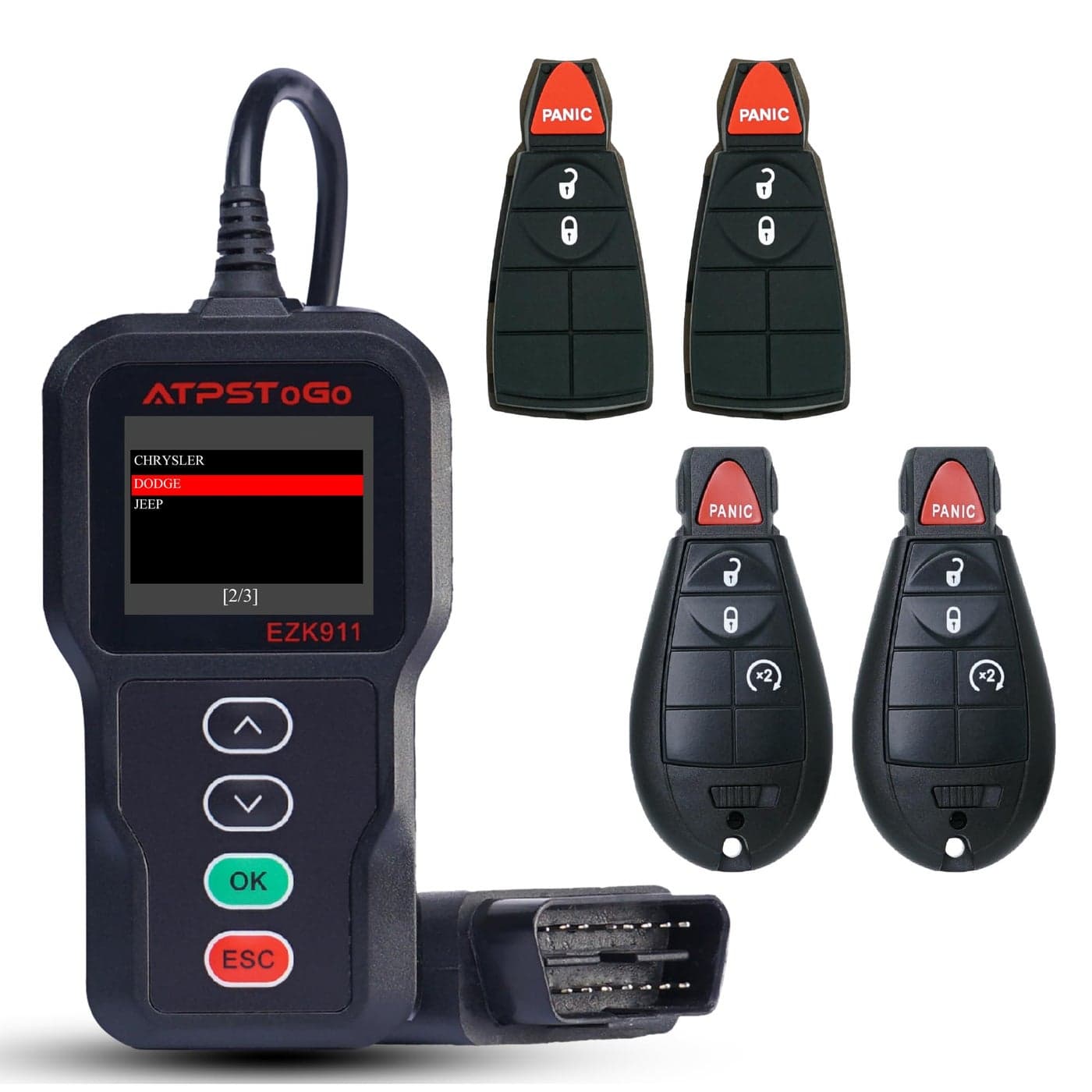 ATPSTOGO DIY Key Fob Replacement Fits for Dodge RAM 20092012 Grand Caravan Chrysler Town Country Jeep Grand Cherokee Keyless Entry Remote FCC IDM3N5WY783XIYZC01C with Interchangeable 3 4 Button