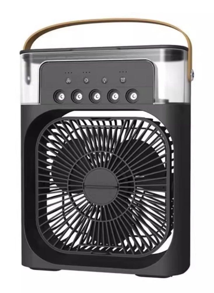 Intelligent Multi-function Cooling Fan Spray USB Charging Black