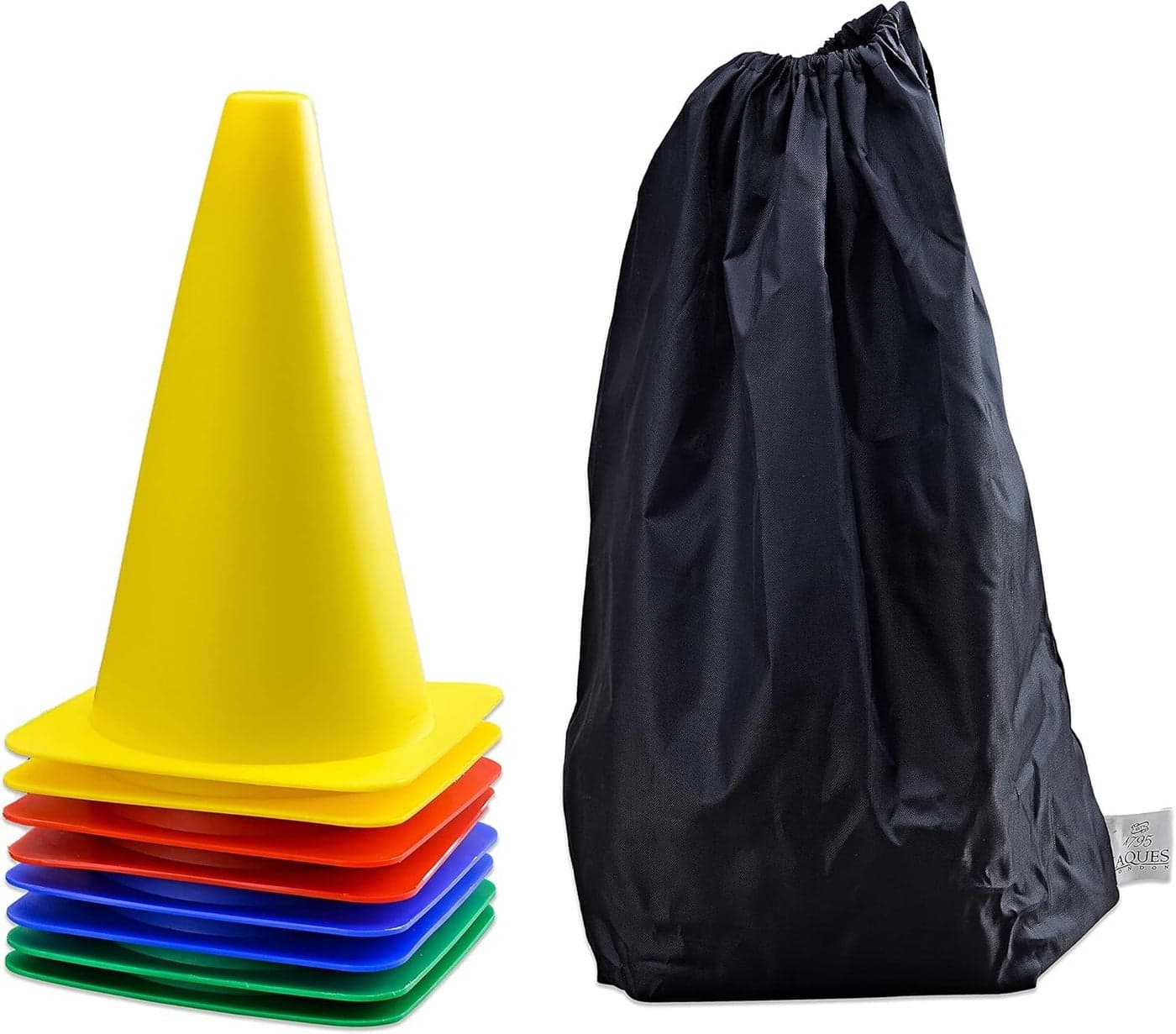 Protoner Training Cones Set of 12, Multi-Colour, with Carry Bag, 6-15 Inch (9"(Pack of 12))