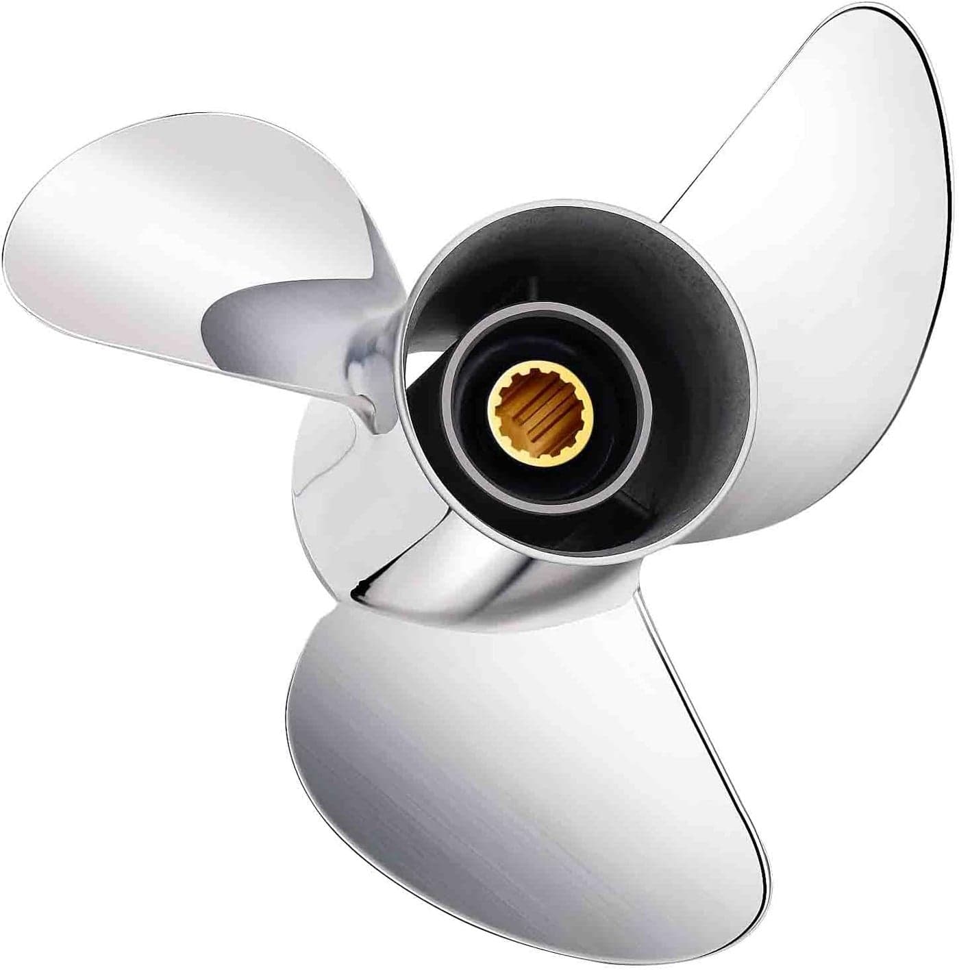 10.25 x 14/15/16-G Polished/Black Stainless Steel Boat Outboard Propeller for Yamaha Engines 40-60HP