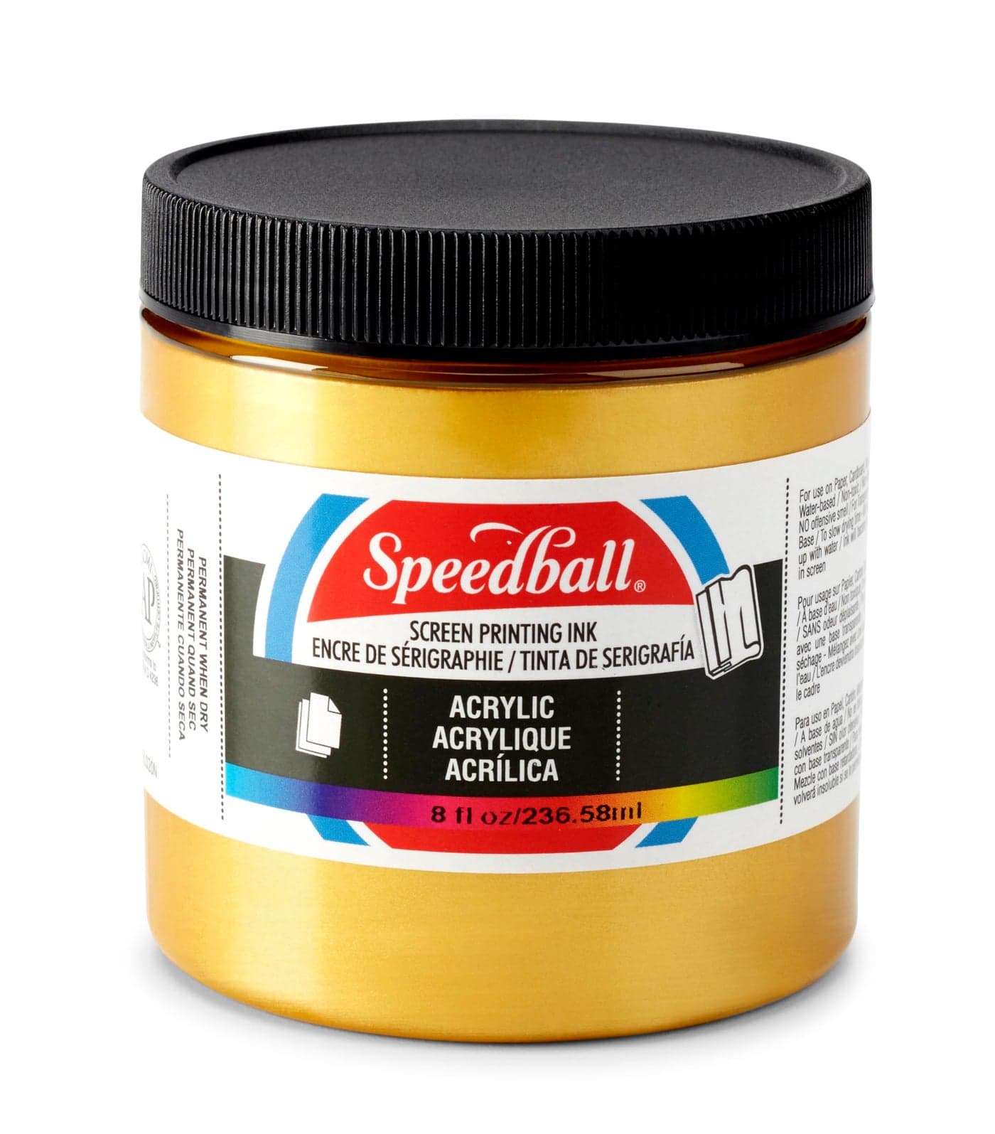 Speedball 004628 Acrylic Screen Printing Ink 8 fl oz Gold