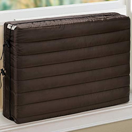 FORSPARK Indoor Air Conditioner Cover AC Covers for Inside with Free Drawstring 17L x 13H x 35D inches Brown