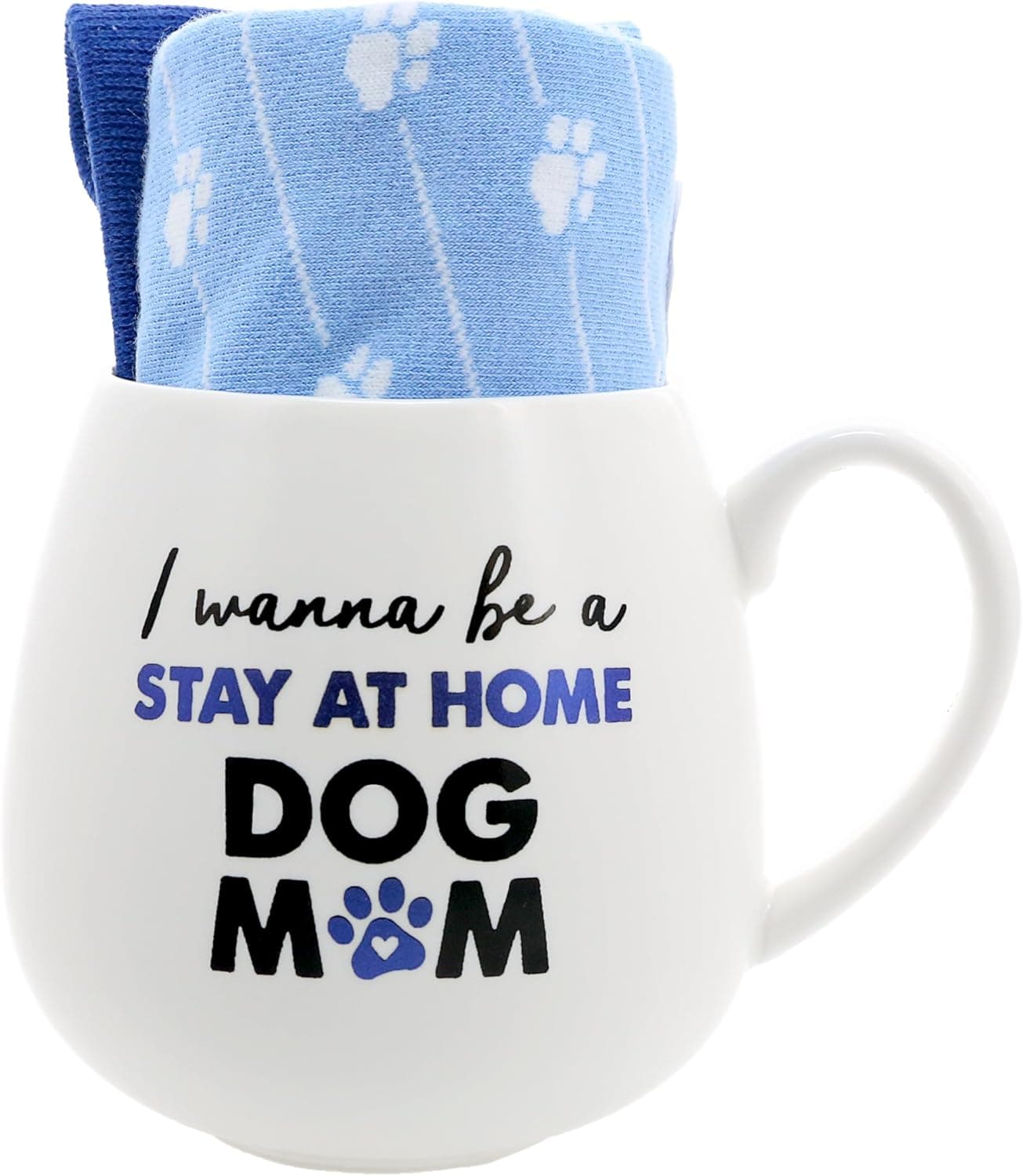 Pavilion Gift Company I Wanna Be A Stay At Home Dog Mom 155 oz Mug Novelty Patterned 913 US Women Pawprint K9 Puppy Doggy Rescue Adoption Dog Mom Wife Girlfriend Gift Present