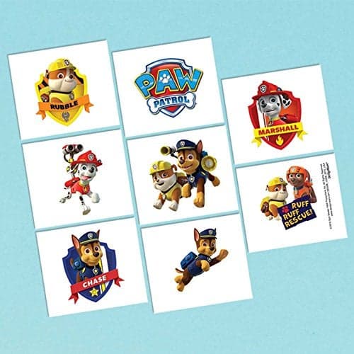 Assorted Paw Patrol Temporary Tattoos 2 x 175 Pack Of 8 Perfect Party Favors Gifts For Kids