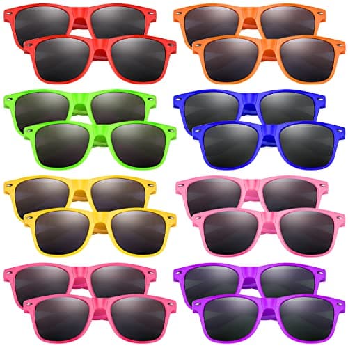 Morcheiong 8 Pack Kids Sunglasses Neon Colors Sunglasses,Sunglasses Party Favors Goody Bag Fillers Fun Gift for Birthday Party Beach Pool Party