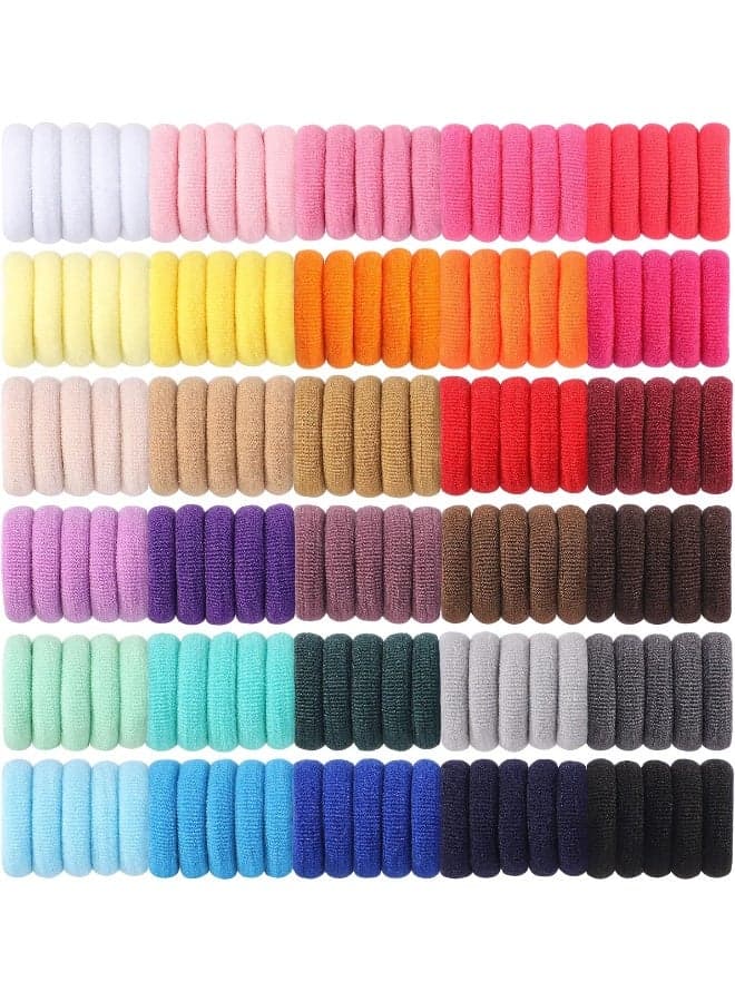 Jollybows 300pcs Baby Hair Ties Girls Elastic Hair Accessories Small Nylon Hair Bands for Toddler Infant Ponytail Holders 1" 30 Colors Mini Kids Hairband