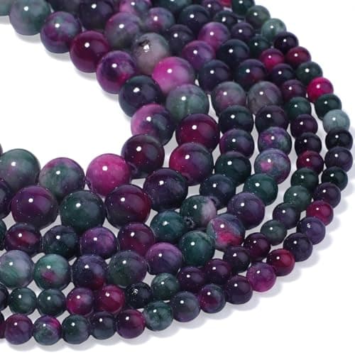Yochus 35pcs Mixed Persian Jade Energy Healing Beads for Bracelet10mm Round Bulk Gemstone Beads for Jewelry Making Bracelet Necklace Earring DIY