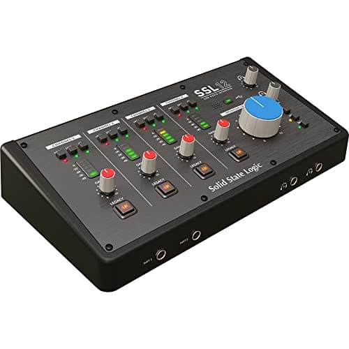 Solid State Logic SSL 12 12-In and 8-Out USB Audio Interface with Studio-Quality Audio for Professional Recording and Mixing