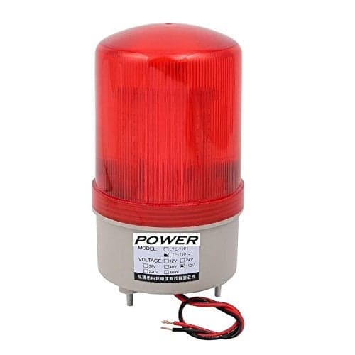 MME Revolving Industrial Warning Red Light with Flasher (Red, ABS)