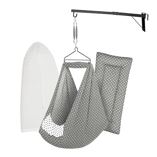 beetot Baby Set | Pure Cotton Cloth, Removal Pad, Mosquito Net, Spring, Triangle and Window Hanger | FS- (Dark Melanchi, Dot Design)