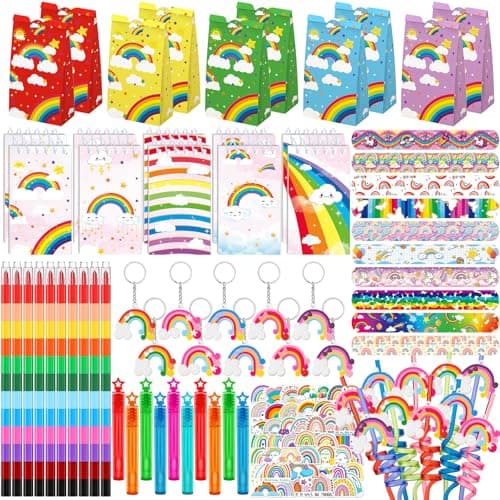 DMIGHT rainbow party favors 120 pcs rainbow party supplies Rainbow Gift for Kids Birthday Party Decorations Baby Shower Goodie Bag Filles Supplies