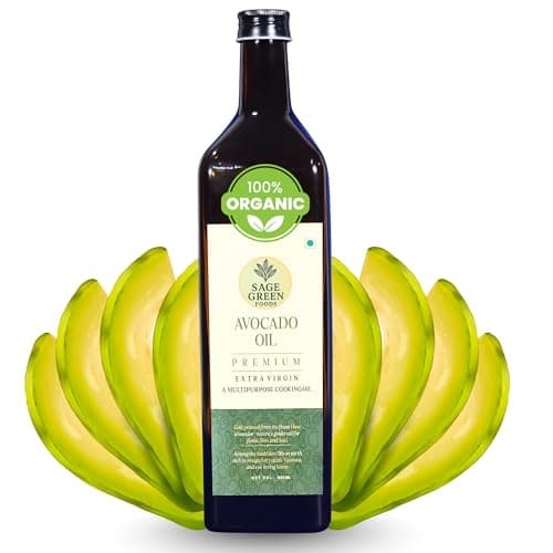 Sage Green Premium Extra Virgin Avocado Oil (1000 ml) | Cold Pressed | Healthy Multipurpose Cooking Oil
