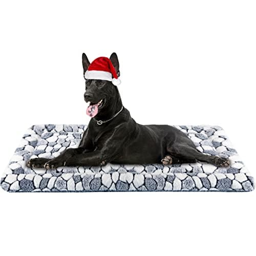 VANKEAN Dog Crate Pad Bed Mat Reversible Warm Cool Soft Pet Sleeping Mat Dog Bed for Crate Suitable for Small to XXLarge Dogs and Cats Machine Washable Crate Beds Grey Stone Pattern