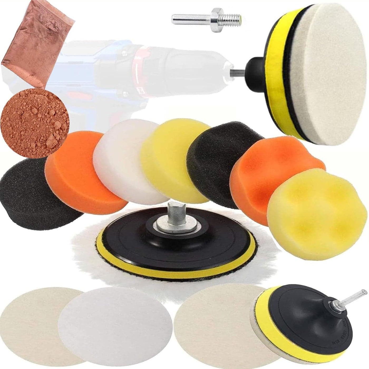 DIY Crafts 15x 3x Felt 3x Fur Pad 7inch Mini 13inch Choice 17inch Cone Sponge Buffing Waxing Pad for Tight Area Detailing Polishing Sealing Glaze DIY Acce 15x 3x Felt 3x Fur Pad 7inch