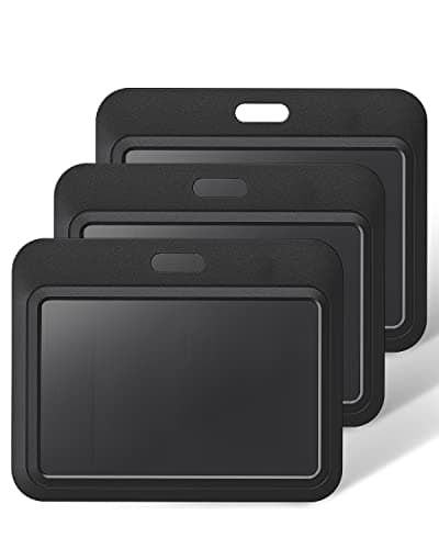 Uniclife 3 Pack Sliding ID Badge Holder Black Horizontal Hard Plastic Case with Clear Window Card Protector Pouch for Office School ID Credit Cards Proximity Key Cards Driver’s Licenses and Passes