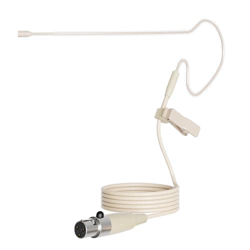 J K Pro Earhook Headworn Microphone Headset Microphone MIC-J S90 Compatible with AKG Samson Wireless Bodypack Transmitter - Mini XLR TA3F Connector
