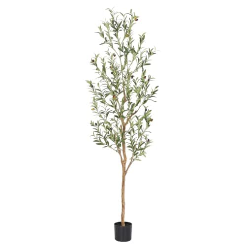 Bellacat Faux Olive Tree 6ftOlive Trees Artificial Indoor with Natural Wood Trunk and Realistic Leaves and Fruits 6 Feet72in Fake Olive Tree for Home House Office Dcor