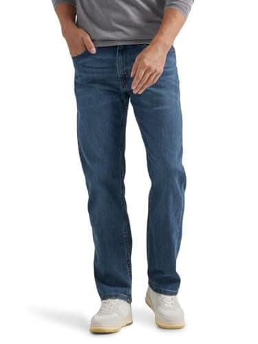 Wrangler Authentics Mens Regular Fit Comfort Flex Waist Jean Blue Ocean 36W x 32L