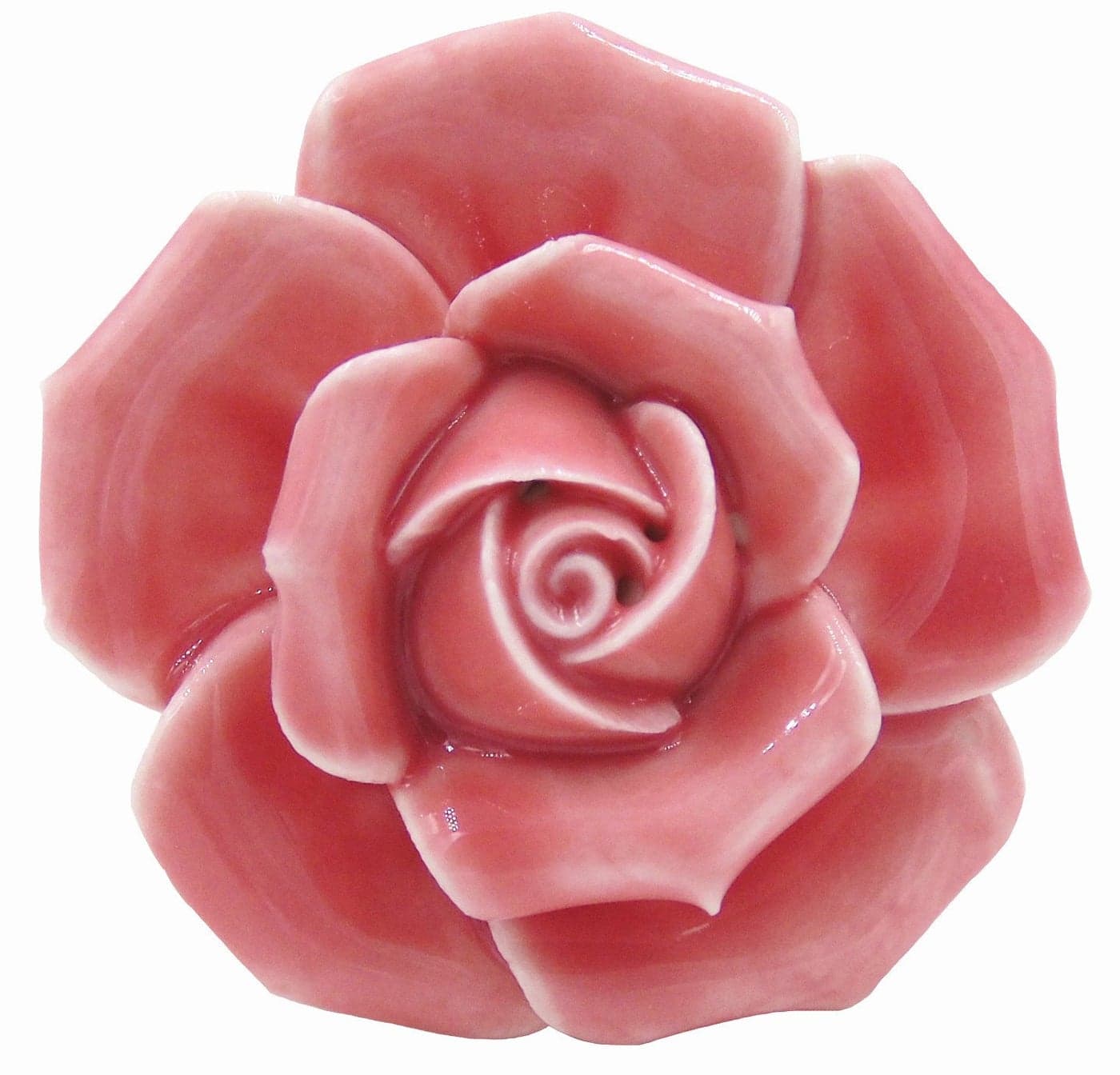 Tecrio 2pcsPack Ceramic Vintage Floral Rose Dresser Closet Kitchen Cupboard Deawer Knobs Handle Decor Pulls wScrews Pink