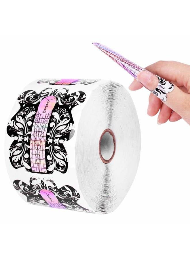 500PCS Acrylic Nail Forms,Nail Extension Tips,Nail Forms for Acrylic Nails, Acrylic Nail/UV Gel Nail Forms Guide Stickers Nail Art Equipment for Salon (Nail Forms Set)