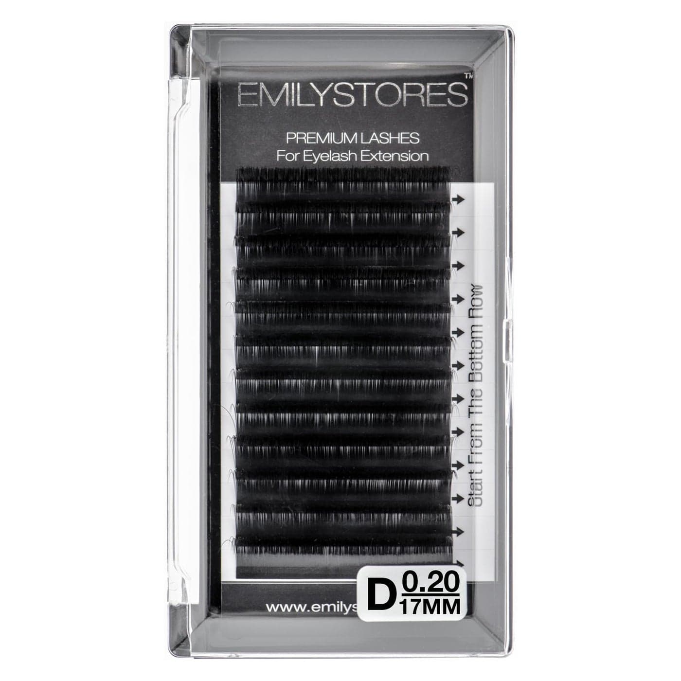 EMILYSTORES Eyelash Extensions 0.20mm Thickness D Curl Length 17mm Individual Eye Lashes Single Size For Lash Extension (0.20,D,17mm)