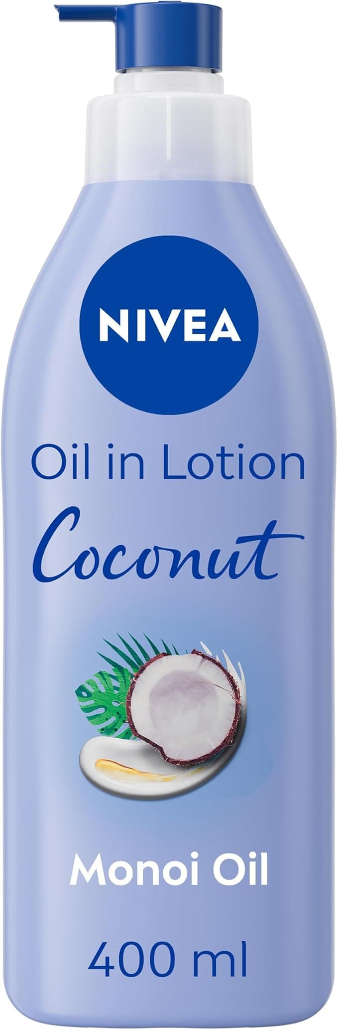NIVEA Oil In Lotion Coconut Monoi Oil 400ml Replenishing Body Lotion with Tropical Coconut Scent Powerful Monoi Oil 48H Moisturising Cream NIVEA Body Lotion