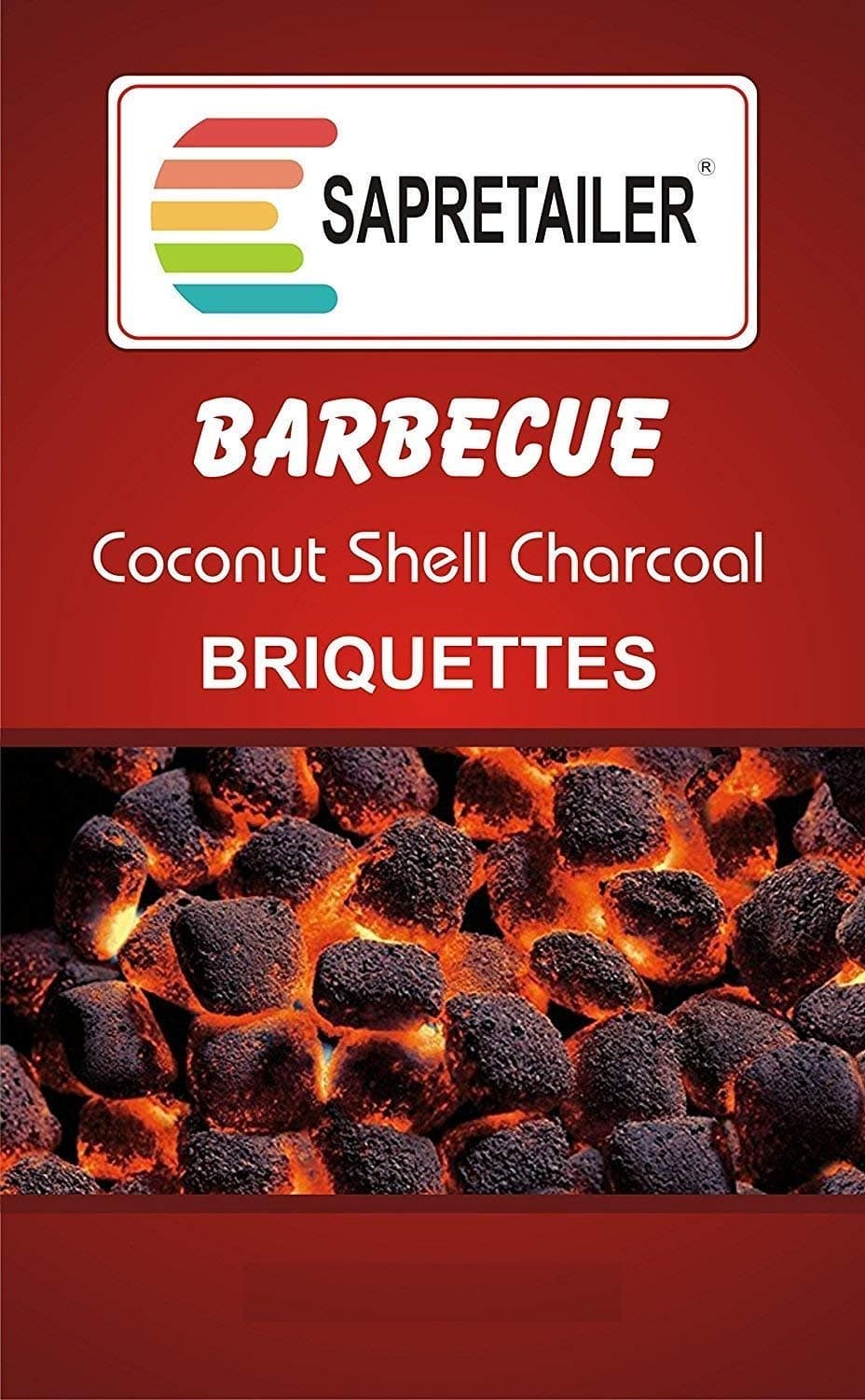 SAPRETAILER Coconut Shell Charcoal Briquettes for Barbecue 1Kg