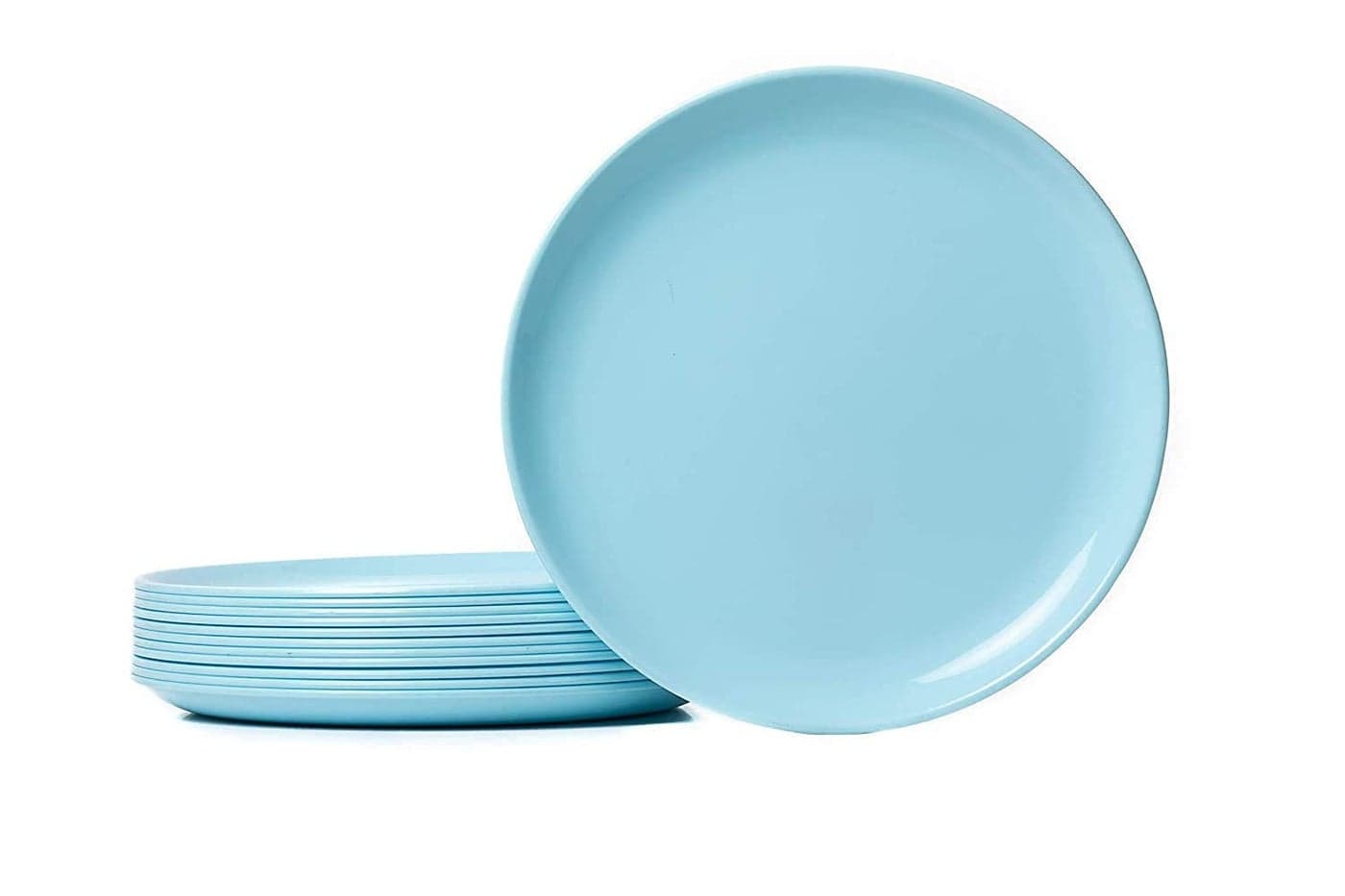 Everbuy Microwave Safe Dinner Ware Full Plate - Set of 6 Pieces (Blue)