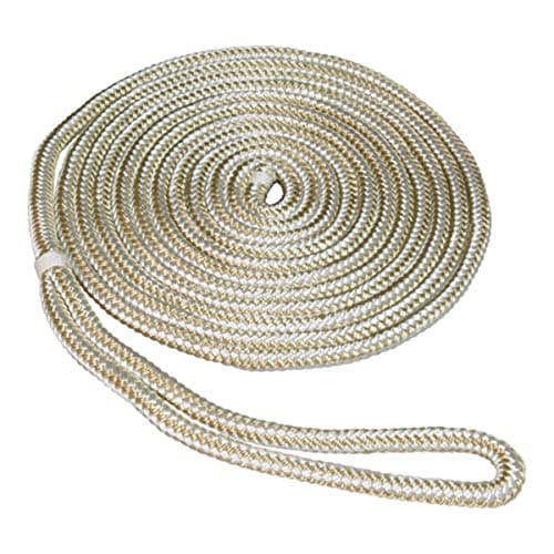 SeaSense Double Braid Nylon Dockline, 5/8-Inch X 25-Foot, Gold/White (50013070)