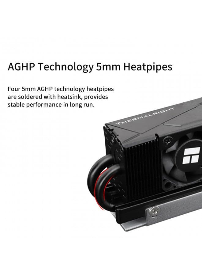 Thermalright HR10 2280 PRO Black SSD Heatsink Cooling,Double-Sided Heat Sink, with Small and High Speed PWM Fan,Thermal Silicone Pad for 2280 SSD PC and Computer,Desktop High Performance SSD Cooler