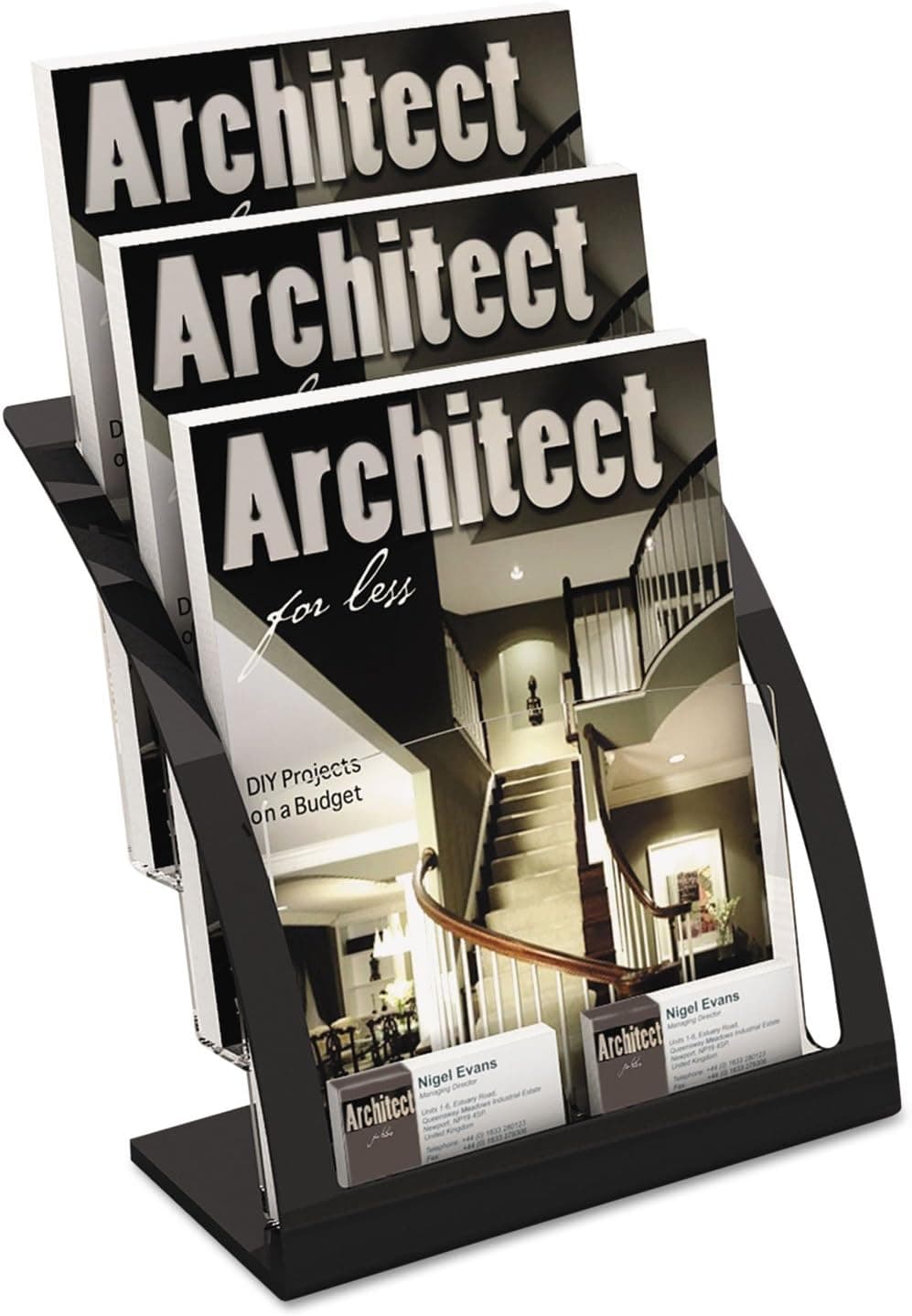 ThreeTier Magazine Holder 1114w x 61516d x 13516h Black
