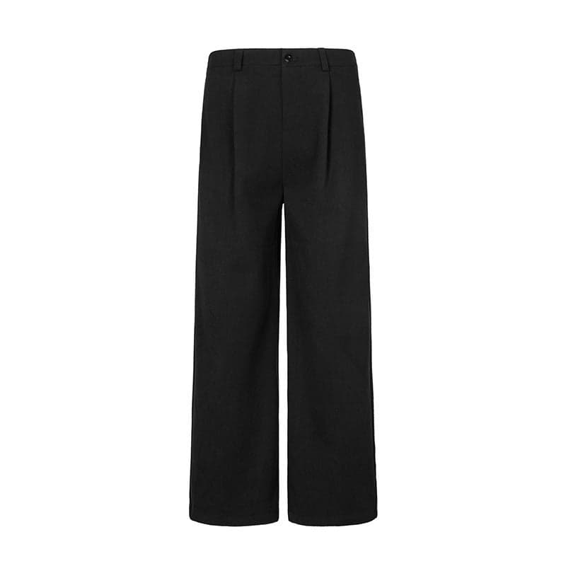 Ottb Thick Woolen Dress Pants For Men, Casual Loose Pants, Old Money Style Wide-Leg Straight Pants, Men'S Thick Casual Pants
