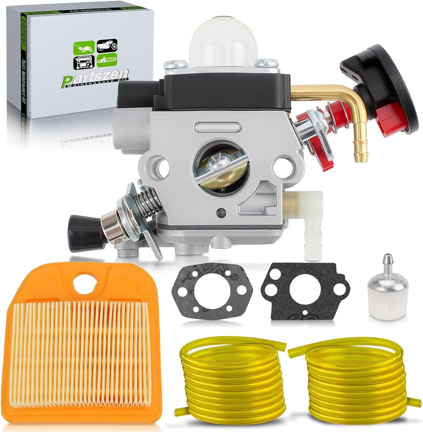 partszen Carburetor for STIHL HS82T HS82R HS87T HS87R with Air and Fuel Filters