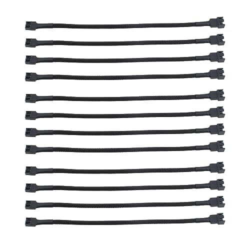 Maxmoral 12pcs 106 inch 4Pin PWM Fan Splitter Cable PC Fan Extension Cable CA PWM Fan Extension Cable for Computer ATX Case Cooling Fan Cable